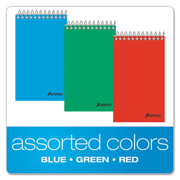 Ampad® Memo Pads, Narrow Rule, Assorted Cover Colors, 60 White 3 X 5 Sheets, 3-pack freeshipping - TVN Wholesale